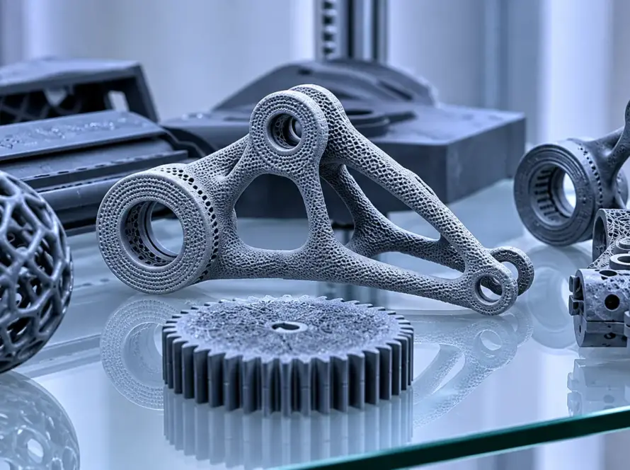 3D baskılarla işlenmiş metal parçalar