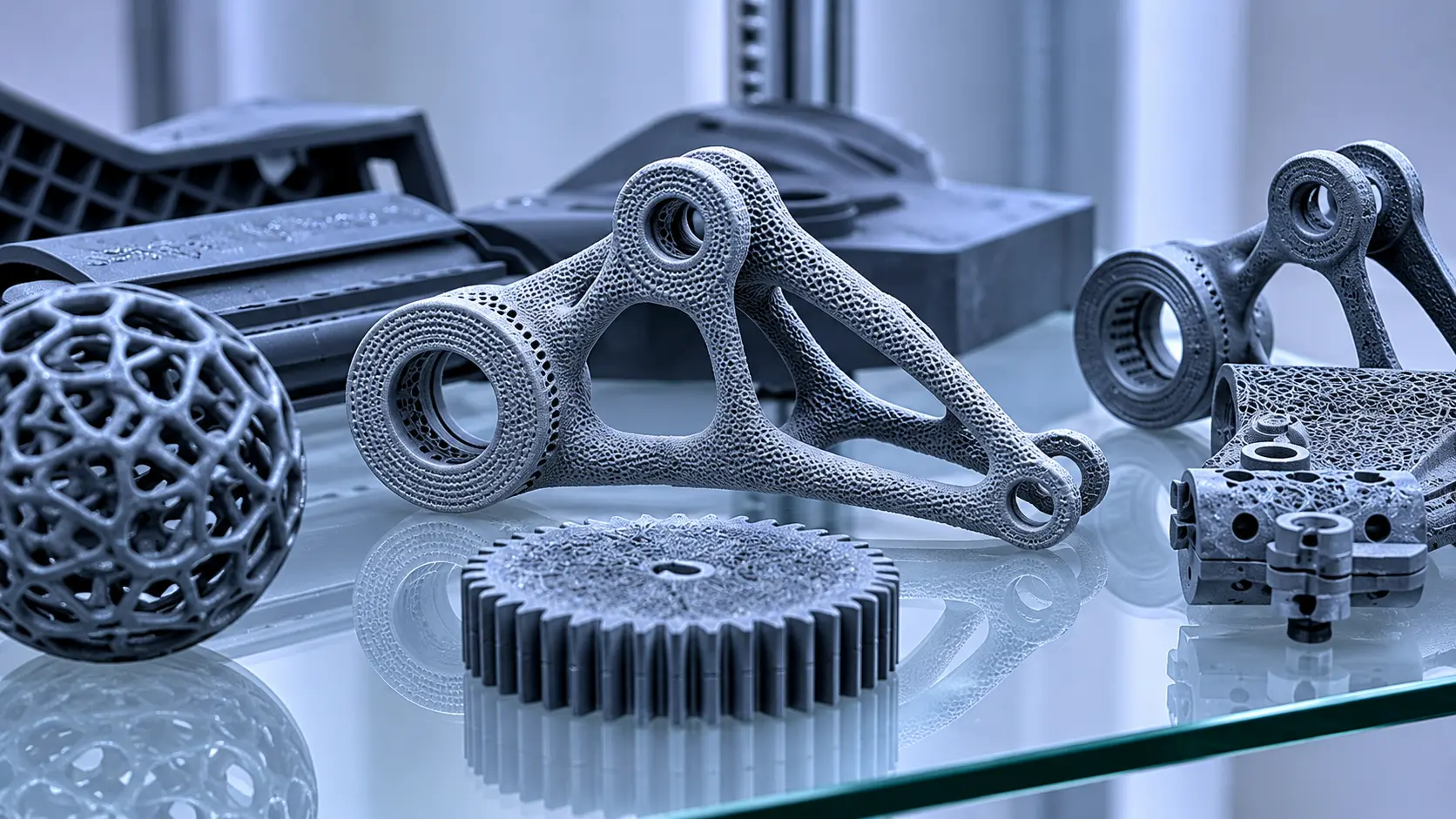 3D baskılarla işlenmiş metal parçalar